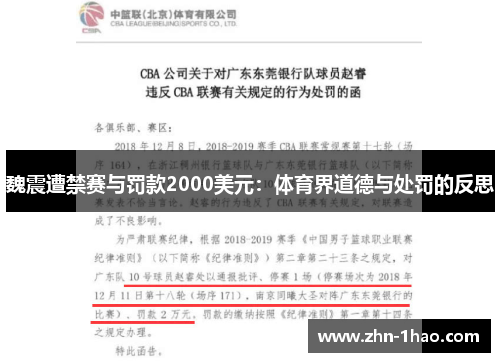 魏震遭禁赛与罚款2000美元：体育界道德与处罚的反思